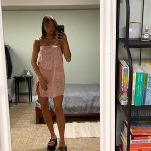 Pink Lepord print slip shift dress